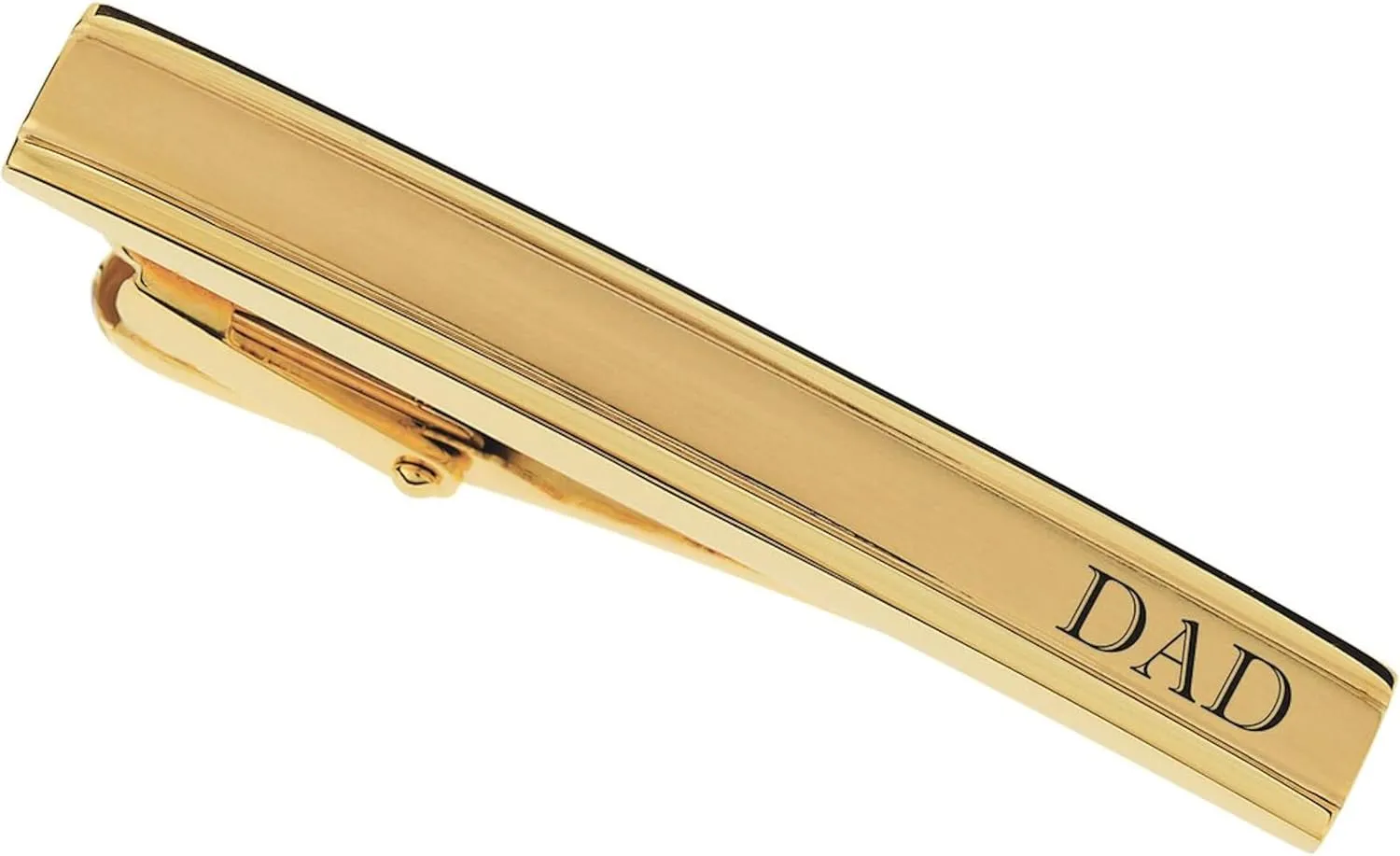 Personalized Gold Two Tone Tie Clip Bar Custom Engraved Free - Ships from USA