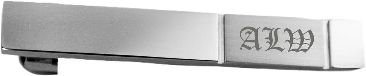 Personalized Silver Stainless Steel Two Tone Tie Clip Custom Engraved Free - Ships from USA