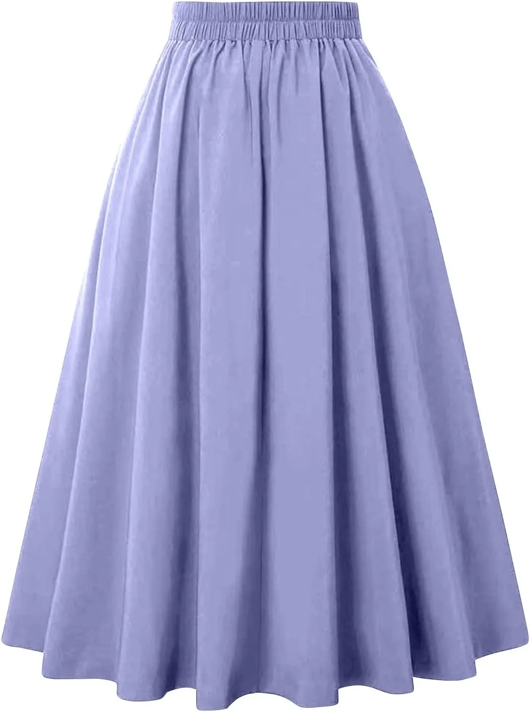 Plaid Skirts for Women High Waist A Line Bodycon Cute Midi Skirts Fall Winter Comfy Knee Length Skirt with Pockets