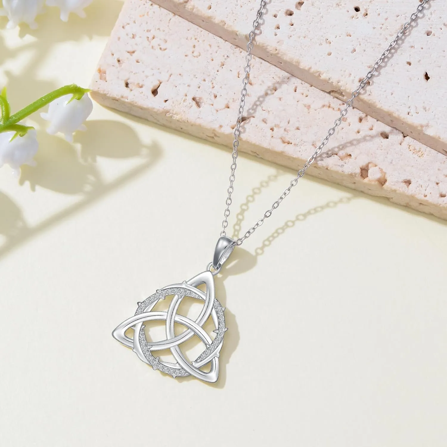 PROESS Celtic Knot/Infinity Necklace 925 Sterling Silver Pendant Necklaces Jewelry Presents for Women Men