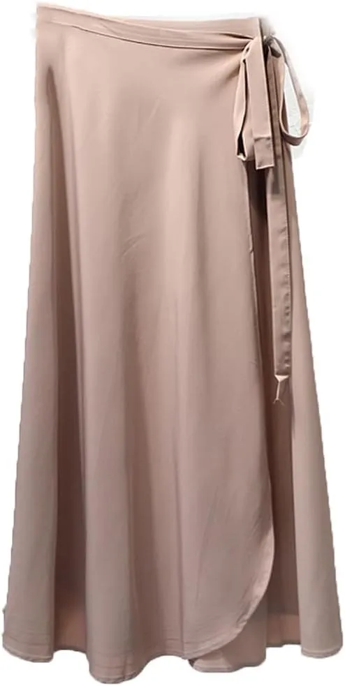 Rfmfkkg Womens Wrap Skirts Long Skirts Midi Skirt A-Line Solid Casual High Lace Up Waist