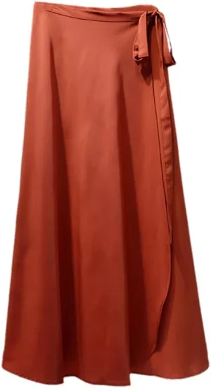Rfmfkkg Womens Wrap Skirts Long Skirts Midi Skirt A-Line Solid Casual High Lace Up Waist