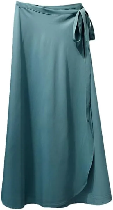 Rfmfkkg Womens Wrap Skirts Long Skirts Midi Skirt A-Line Solid Casual High Lace Up Waist