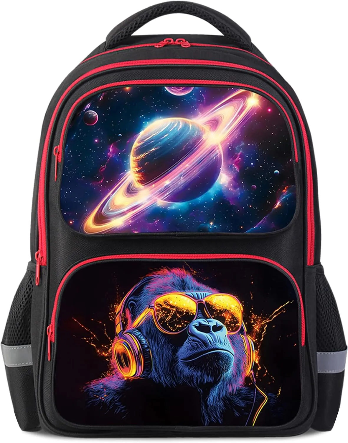 School Backpack For Boys Girls Backpack For Kids Toddler Teens Elementary Middle School 17 inch Boys Backpacks Ages 6-18 Travel Book bag with Chest Strap Gorilla Pattern