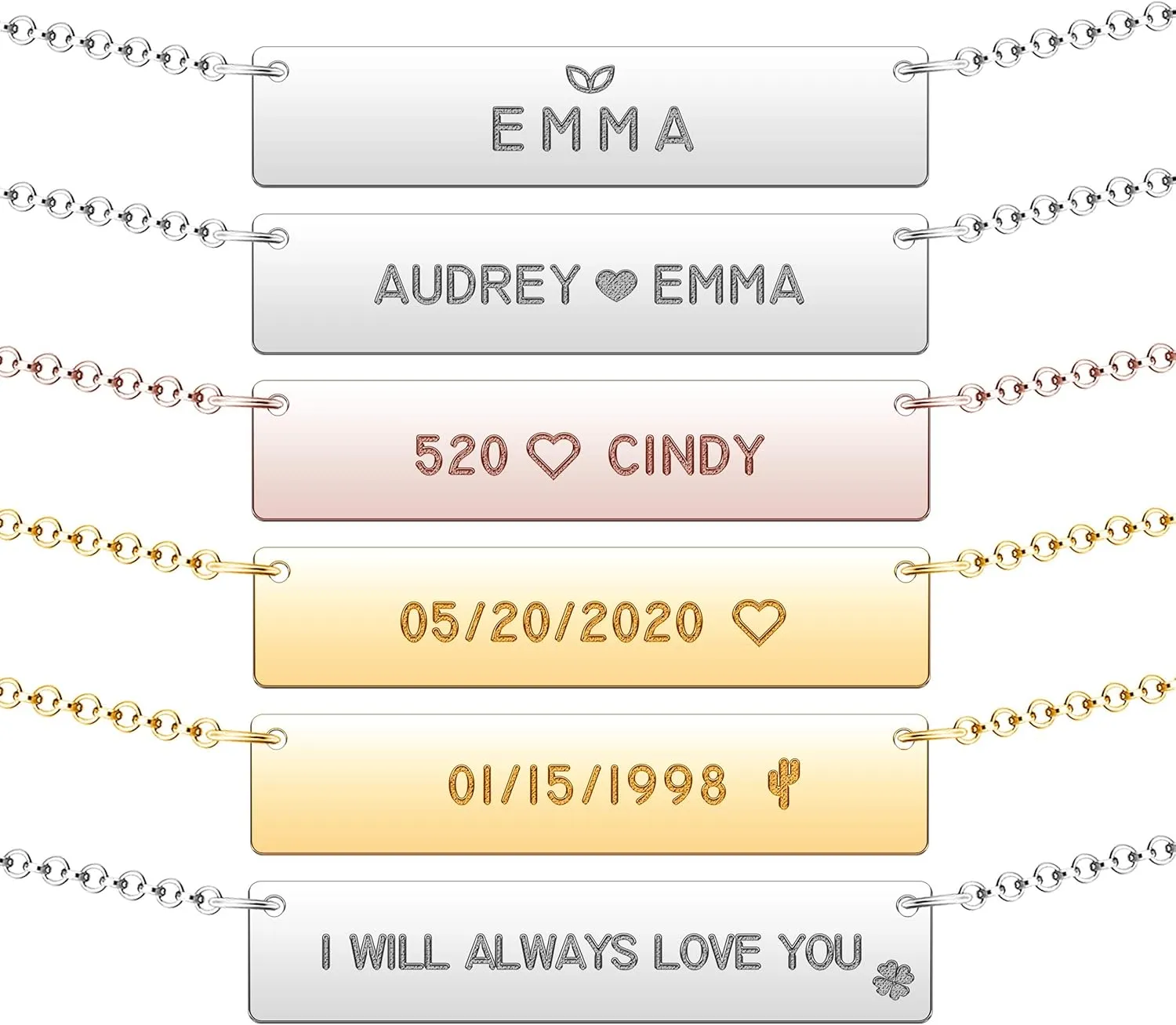 SexyMandala Bar Necklace Personalized Gold Silver Engraved Custom Name Bar Necklace 925 Sterling Silver Pendant Jewlery Gift for Men Women