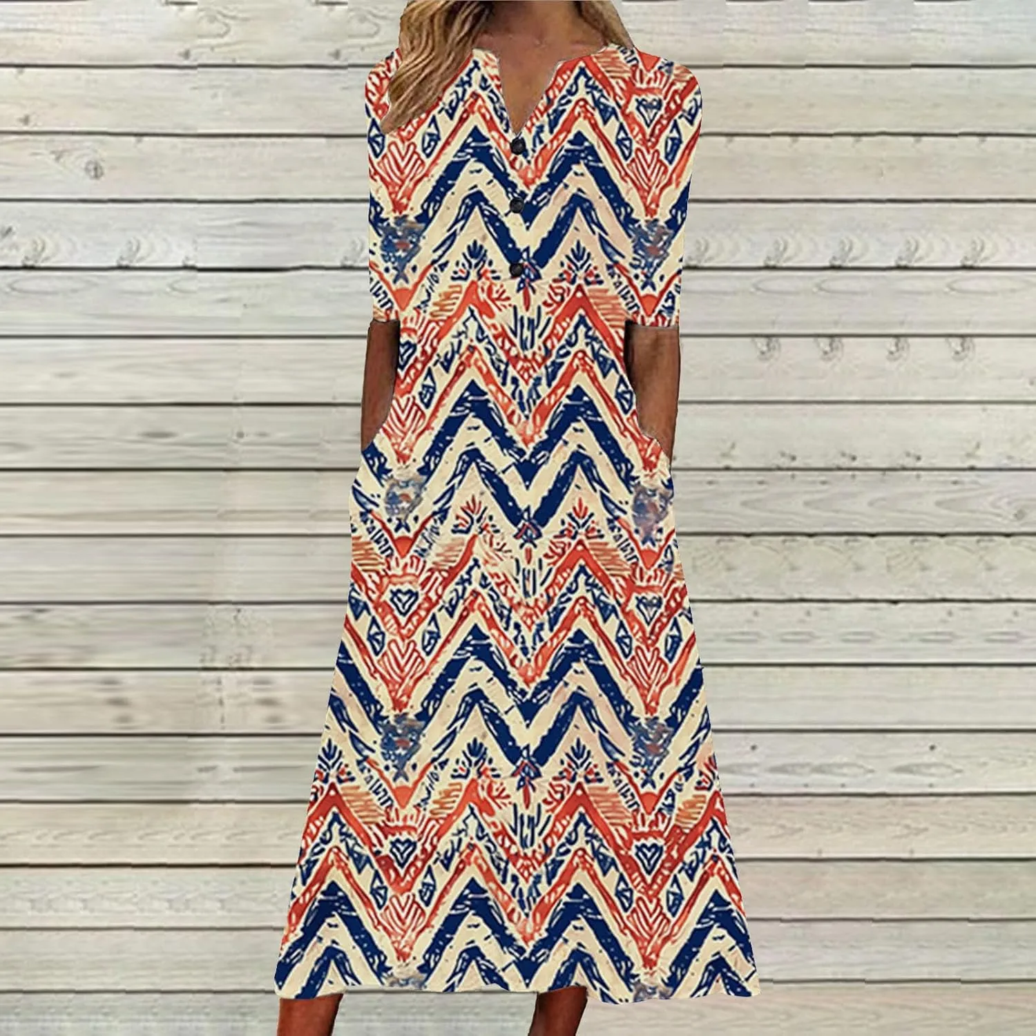 Short Sleeve Dress for Women 2025 Casual Floral Summer Maxi Dresses Button V Neck Flowy Beach Vacation Sundress