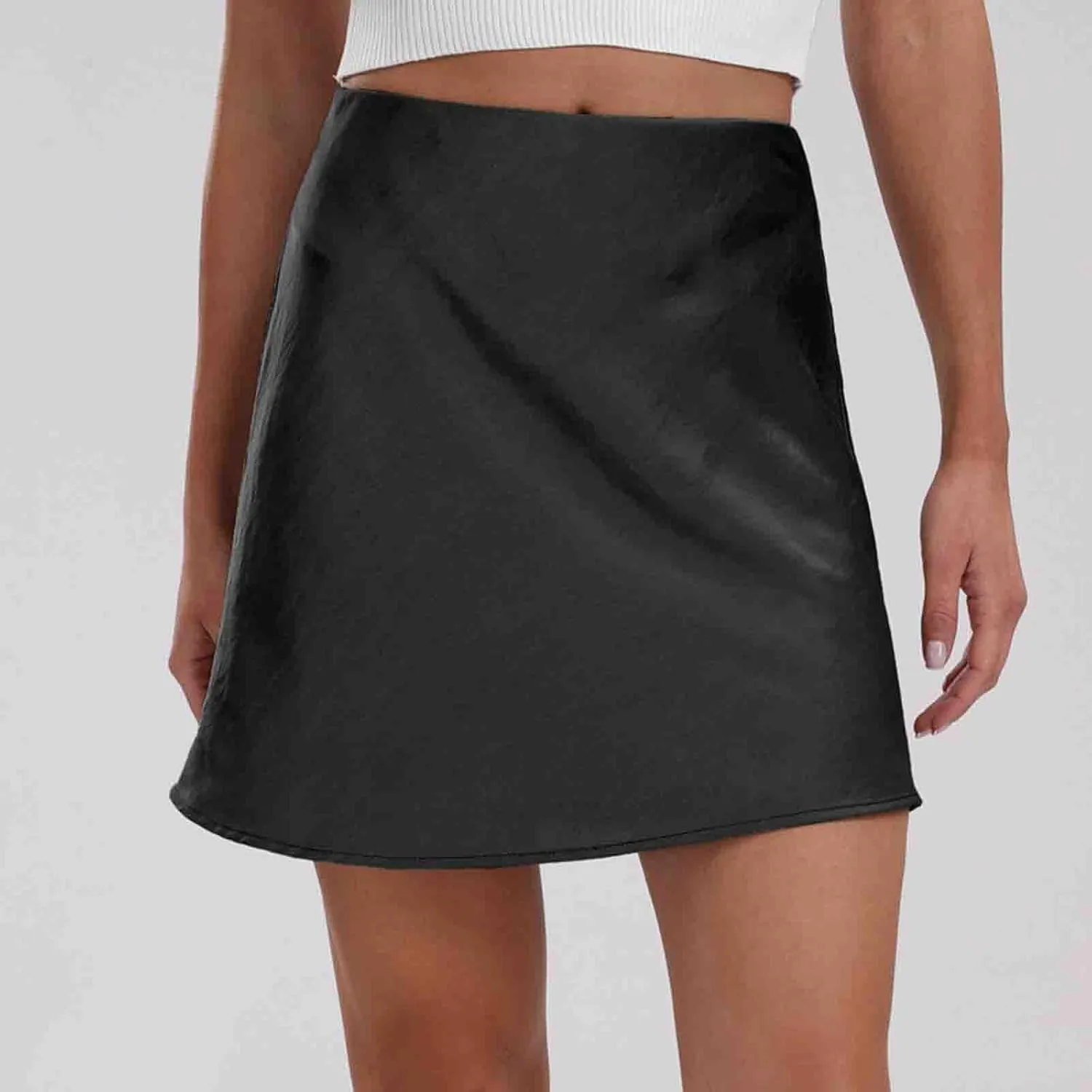 Skirts for Women Trendy, High Waisted Skirts Elegant Flared Elastic A-Line Solid Color Basic Skirts Sexy Mini Skirt