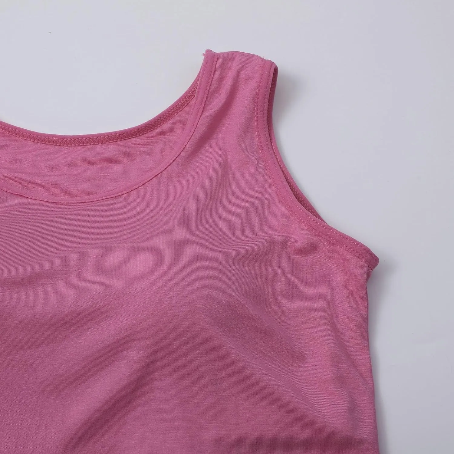 Sleeveless Womens Tank Tops with Built in Bra, Summer Cute Top Basic Padded Wide Strap Yoga Camisole Workout Shirts