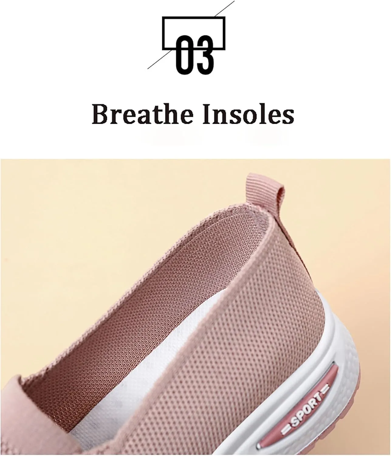 Slip On Orthopedic Sneakers Women Breathable Mesh Knitted Woven Low Top Walking Shoes Lightweight Non-Slip