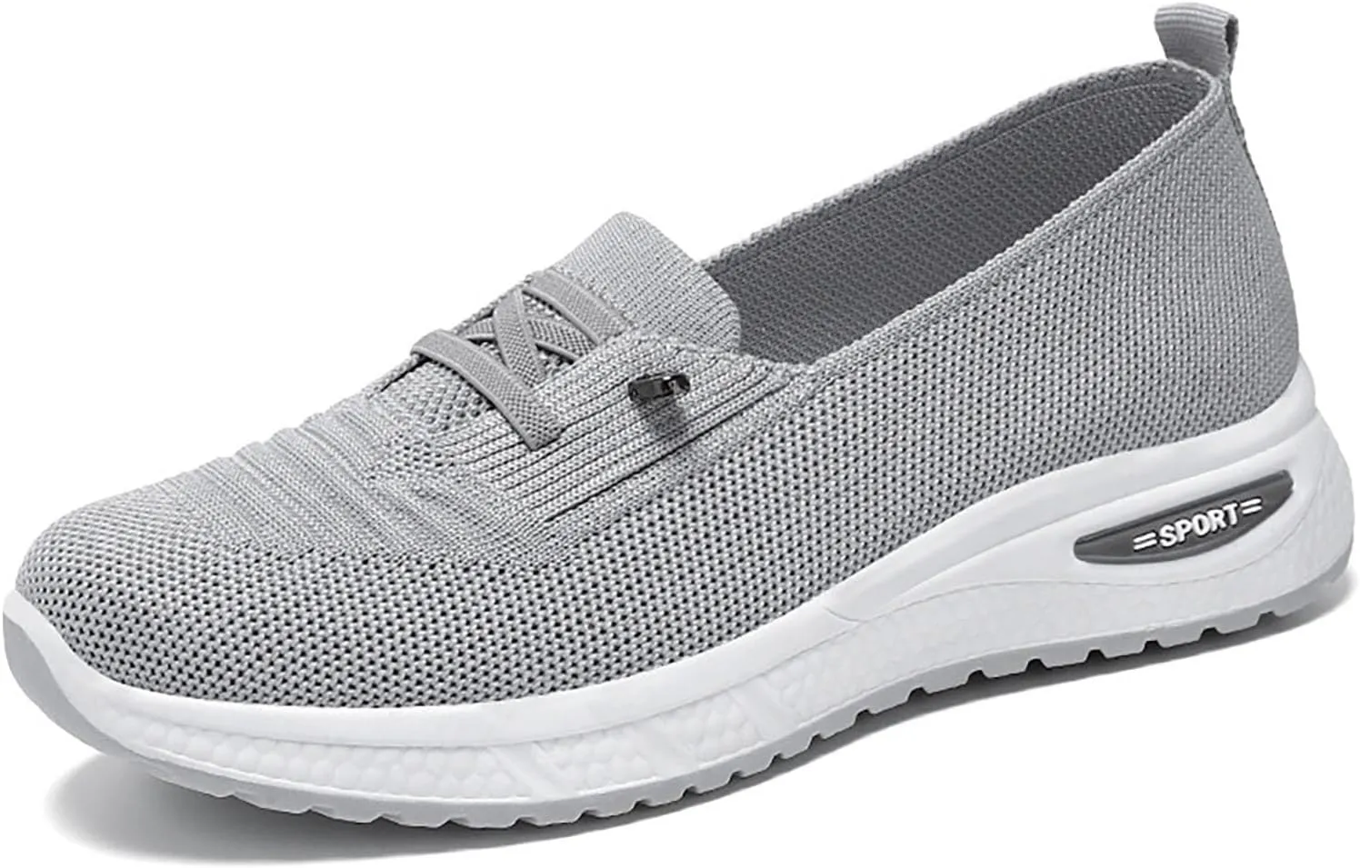 Slip On Orthopedic Sneakers Women Breathable Mesh Knitted Woven Low Top Walking Shoes Lightweight Non-Slip