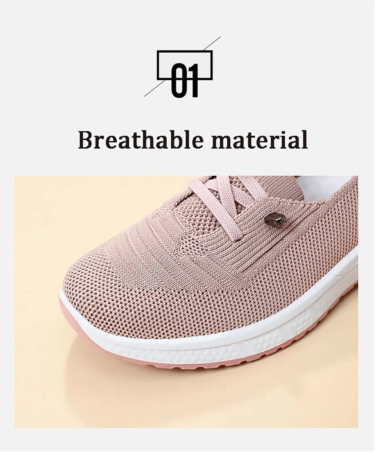 Slip On Orthopedic Sneakers Women Breathable Mesh Knitted Woven Low Top Walking Shoes Lightweight Non-Slip