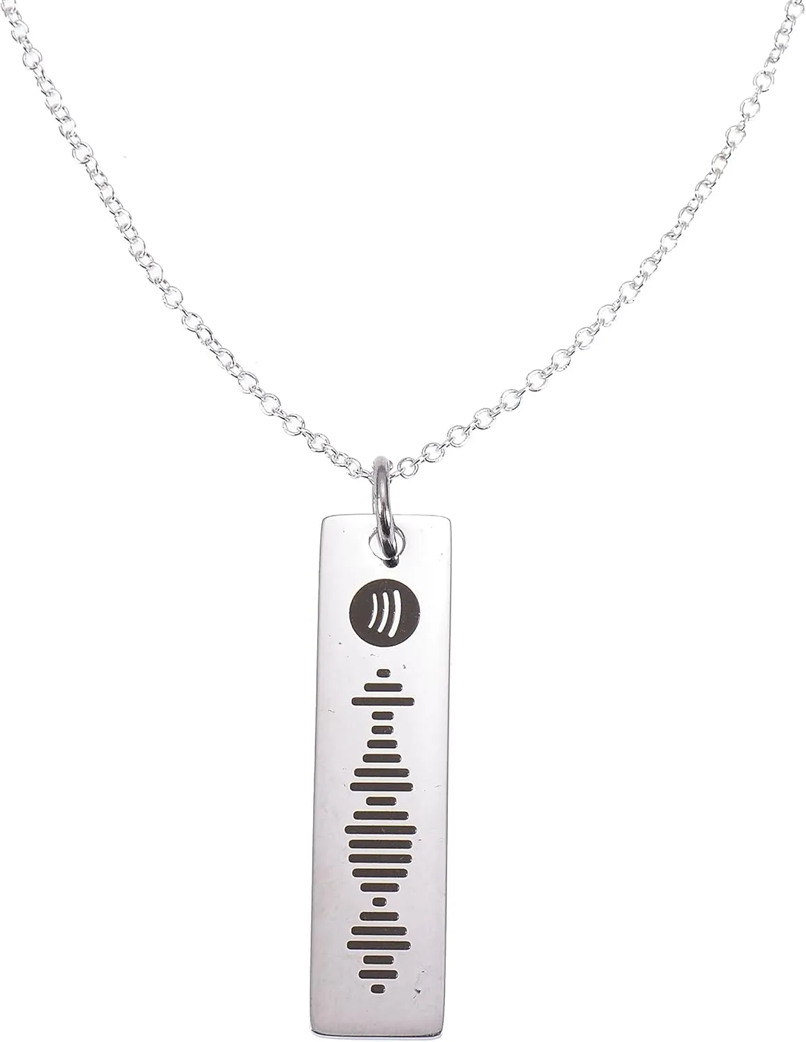 Spotify Personalized Code Necklace | Spotify Music Engraved Bar Necklace | Customized Spotify Barcode Necklace | Spotify QR code Locket Pendant | Spotify Bar Necklace Customize Song