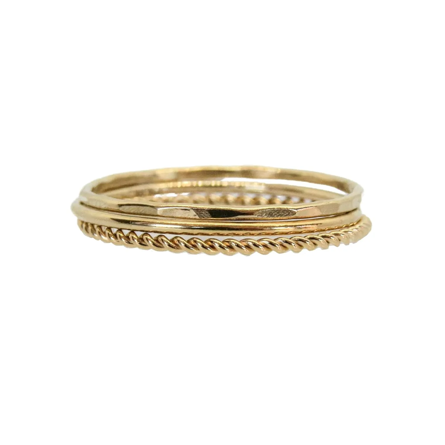 Stack Rings for Women Gold, Thin Stacking Rings, Stacked Rings for Women, Stackable Rings, Gold Filled (Gold, Set of 3)