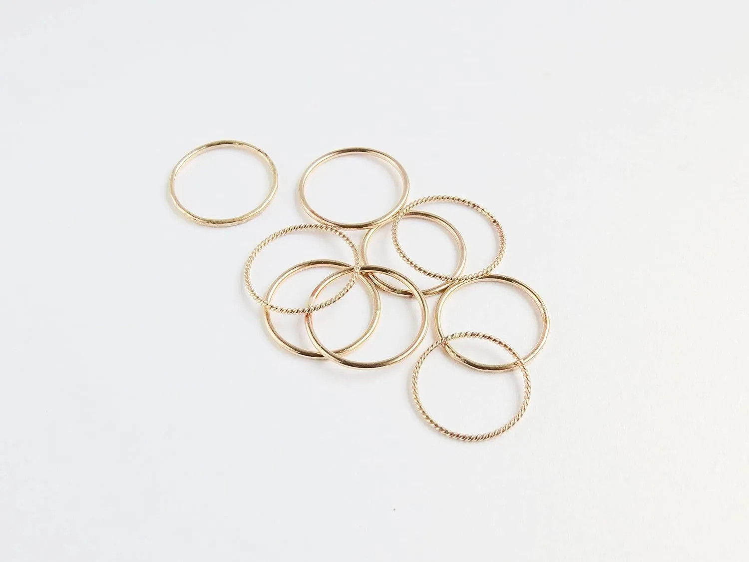 Stack Rings for Women Gold, Thin Stacking Rings, Stacked Rings for Women, Stackable Rings, Gold Filled (Gold, Set of 3)