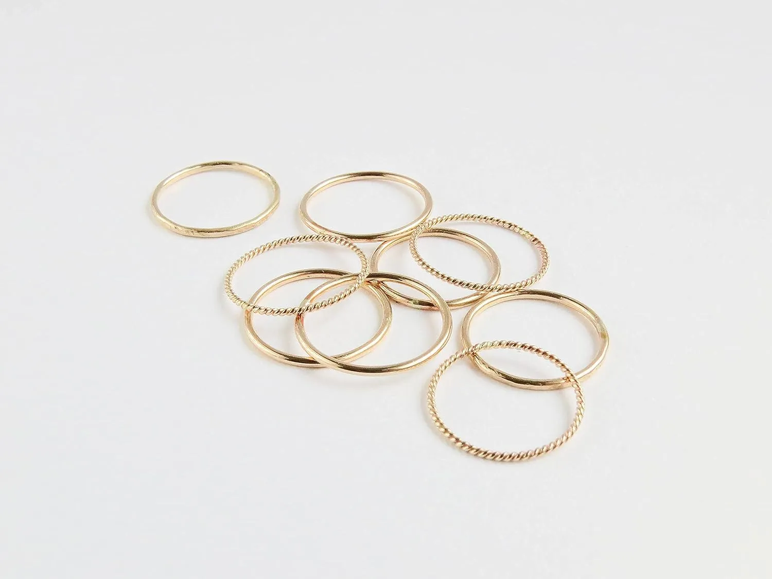 Stack Rings for Women Gold, Thin Stacking Rings, Stacked Rings for Women, Stackable Rings, Gold Filled (Gold, Set of 3)