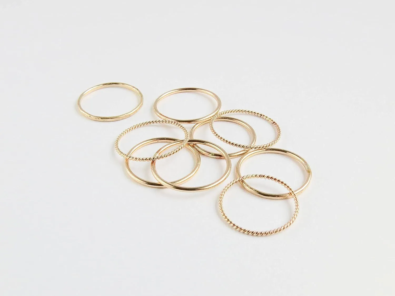 Stack Rings for Women Gold, Thin Stacking Rings, Stacked Rings for Women, Stackable Rings, Gold Filled (Gold, Smooth)