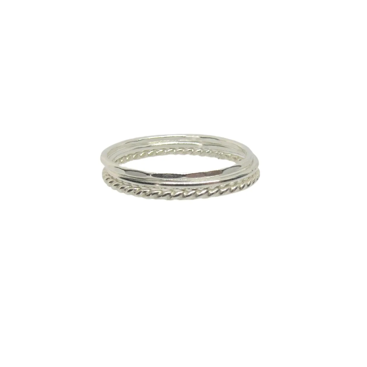 Stack Rings for Women Silver Thin Stacking Rings, Stacked Rings for Women, Stackable Rings (Silver, Set of 3)
