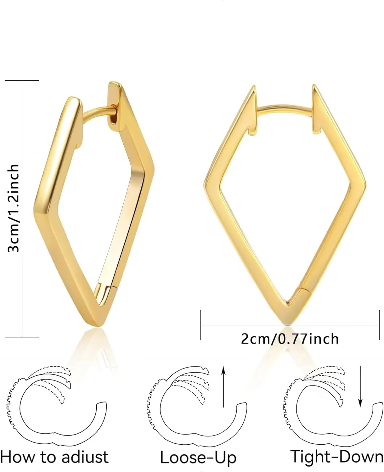 Sterling Silver Geometric Hoop Earrings for Women Hypoallergenic Rectangle Oval Hoop Earrings Square Huggie Hoops Earrings Fashion Jewelry