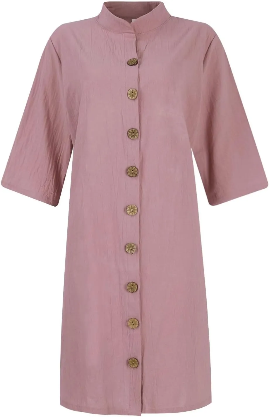 Summer Dresses for Women 2024 Casual Button Down Midi Shirt Dress Beach Half Sleeve V Neck Knee Length Dress