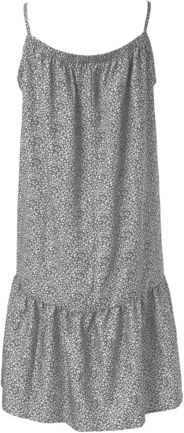Summer Dresses for Women 2024 Floral Printed Ruffle Hem Spaghetti Sundresses Sleeveless Crewneck Beach Midi Dress