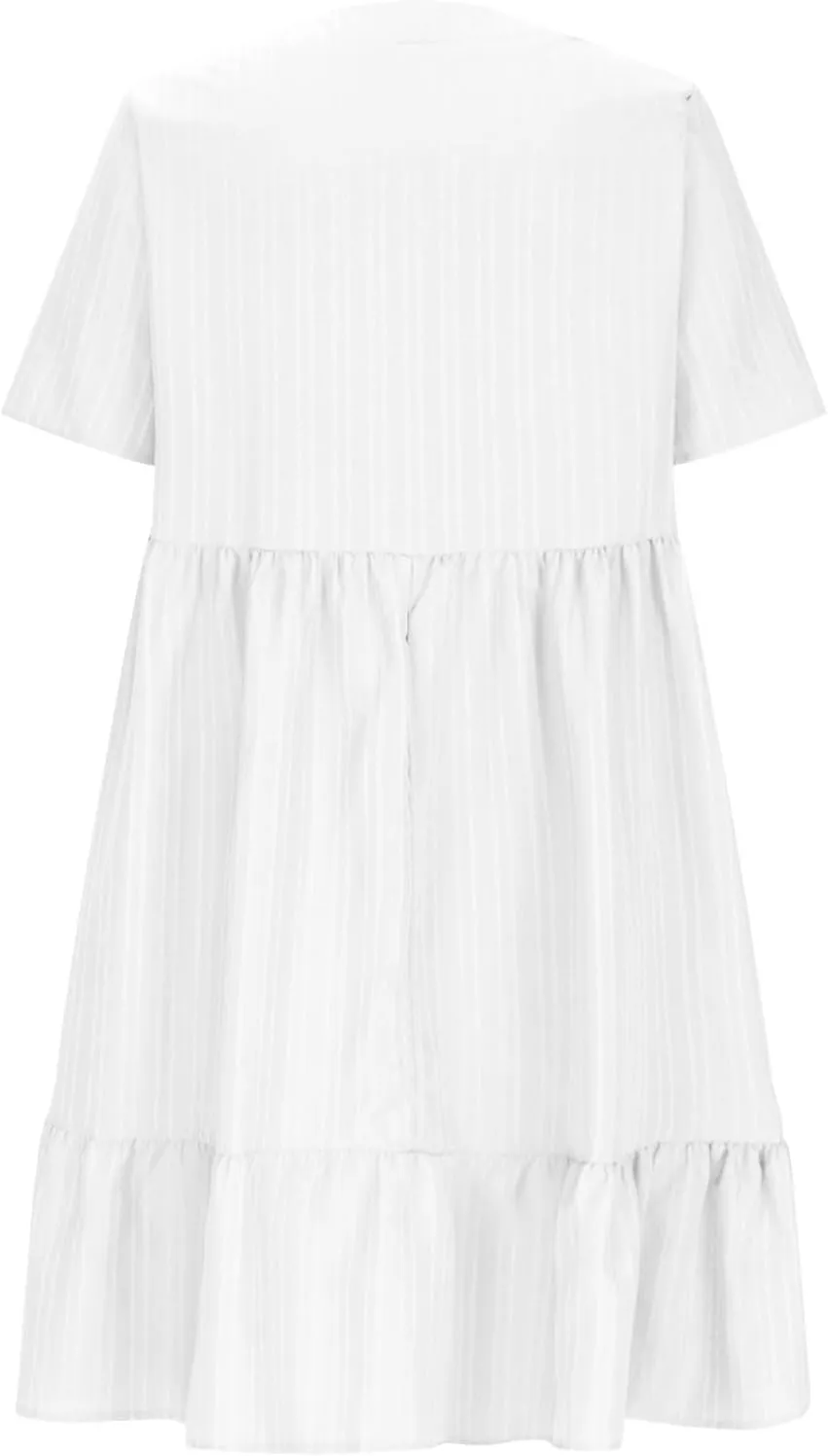 Summer Dresses for Women 2025 Vacation,Short Sleeve V Neck Mini T Shirt Dress Pleated Ruffle Flowy Beach Sundresses