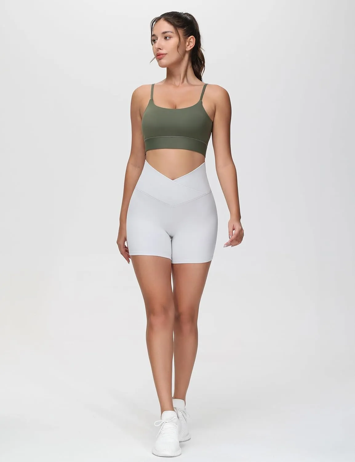 THE GYM PEOPLE Women's Adjustable Longline Sports Bras Scoop Neck Padded Wireless Workout Yoga Tops