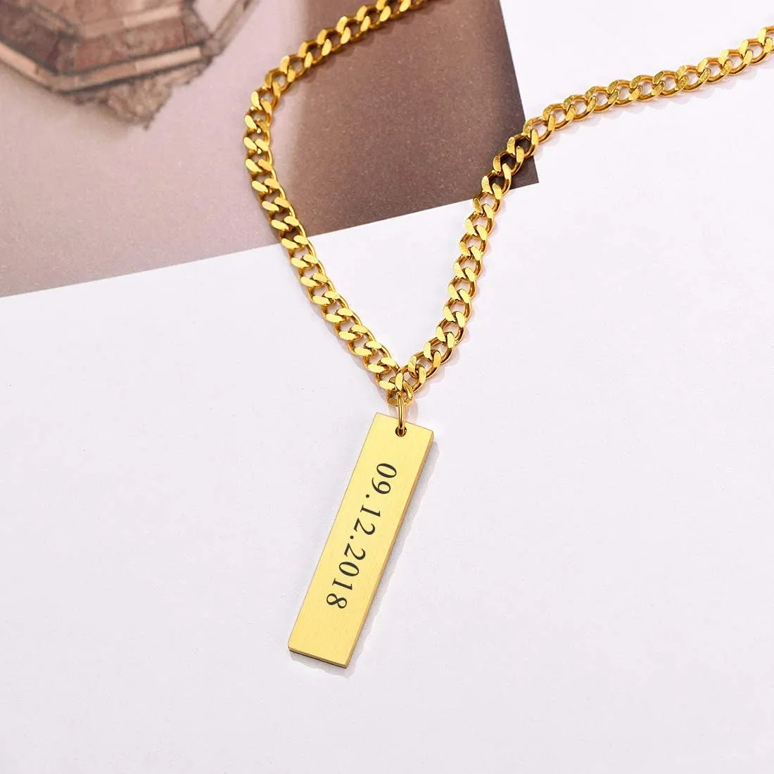U7 Personalized Mothers Necklace with 1-8 Children Name Simulated Birthstones, Stainless Steel 18K Gold Plated Tree of Life Pendant/Disc Bar/Feet Necklaces for Grandma