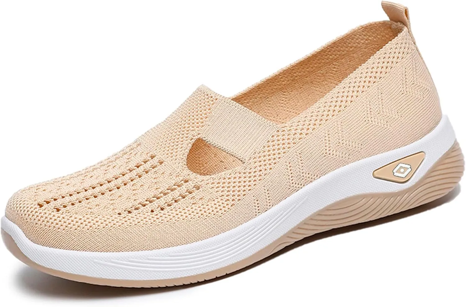 uhnmki Orthowalkway Womens Shoes, Women's Comfortable Breathable Slip-On Knitted Sneakers, Orthopedic Shoes for Women