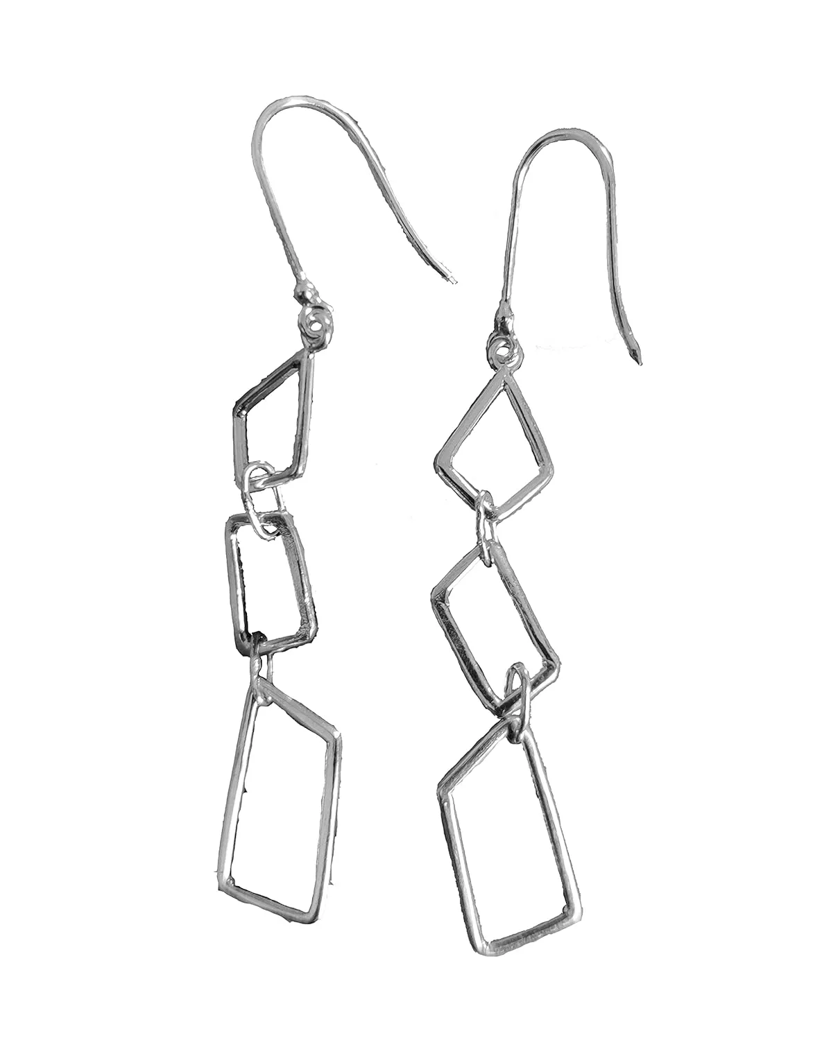 Unique Geometric Drop Earrings 925 Silver Geometric Earrings Funky Earrings Geometric Dangle Earrings Silver Statement Drop Earrings Unique Minimalist Earrings