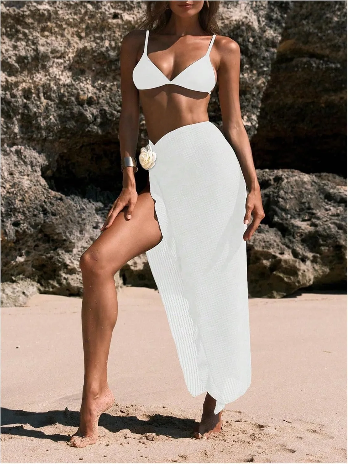 Verdusa Fashion Beach Cover Ups for Women Sarong Pareo Crochet Swimsuit Vacation Wrap Skirts