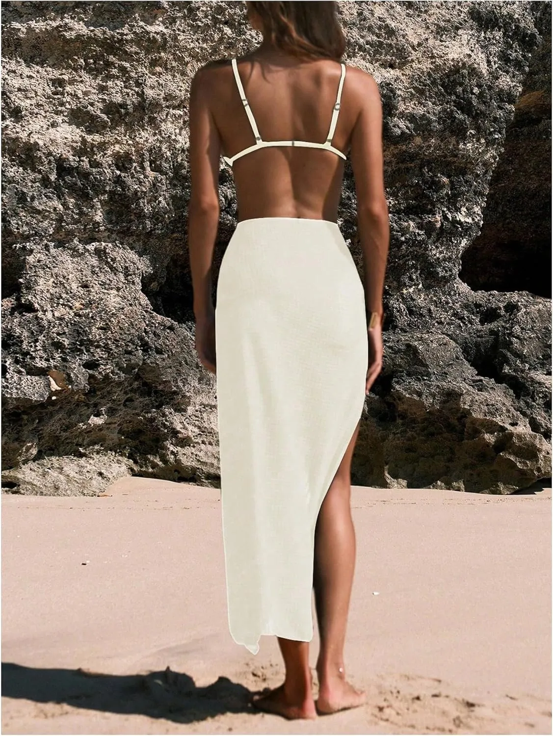 Verdusa Fashion Beach Cover Ups for Women Sarong Pareo Crochet Swimsuit Vacation Wrap Skirts
