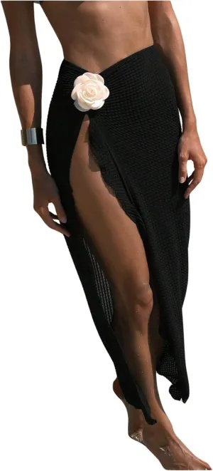 Verdusa Fashion Beach Cover Ups for Women Sarong Pareo Crochet Swimsuit Vacation Wrap Skirts