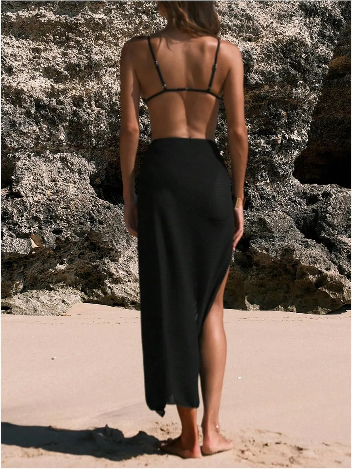 Verdusa Fashion Beach Cover Ups for Women Sarong Pareo Crochet Swimsuit Vacation Wrap Skirts