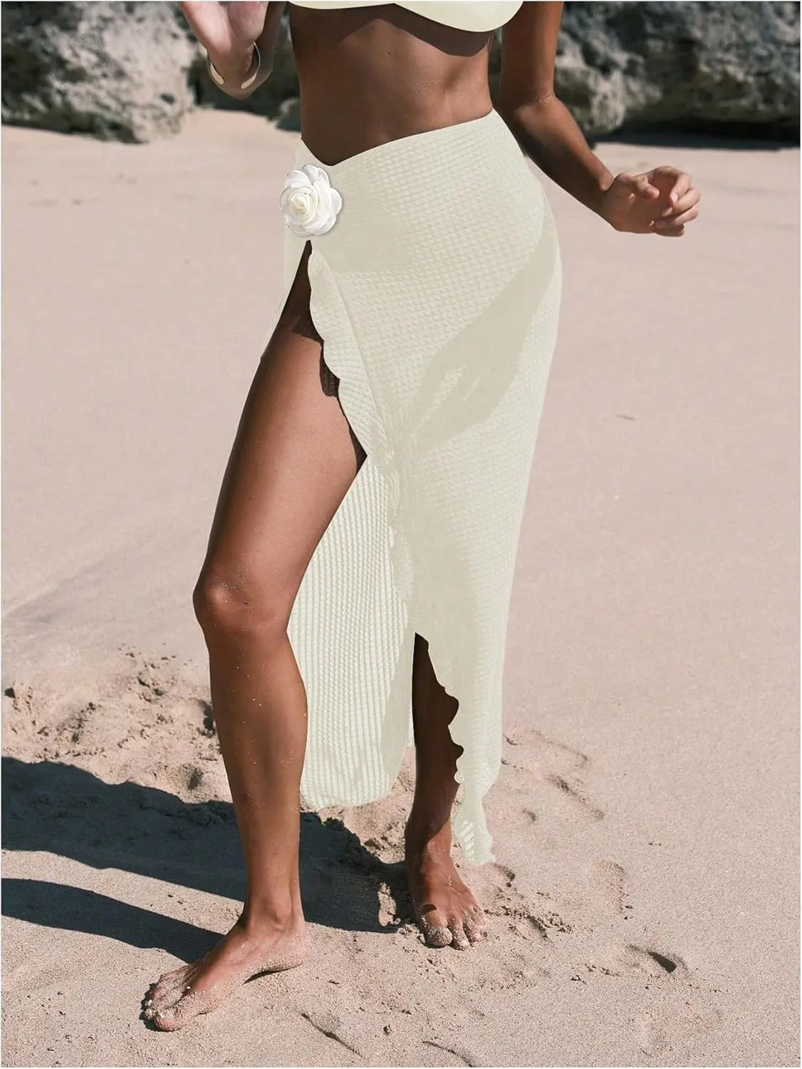 Verdusa Fashion Beach Cover Ups for Women Sarong Pareo Crochet Swimsuit Vacation Wrap Skirts