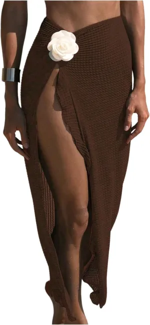 Verdusa Fashion Beach Cover Ups for Women Sarong Pareo Crochet Swimsuit Vacation Wrap Skirts