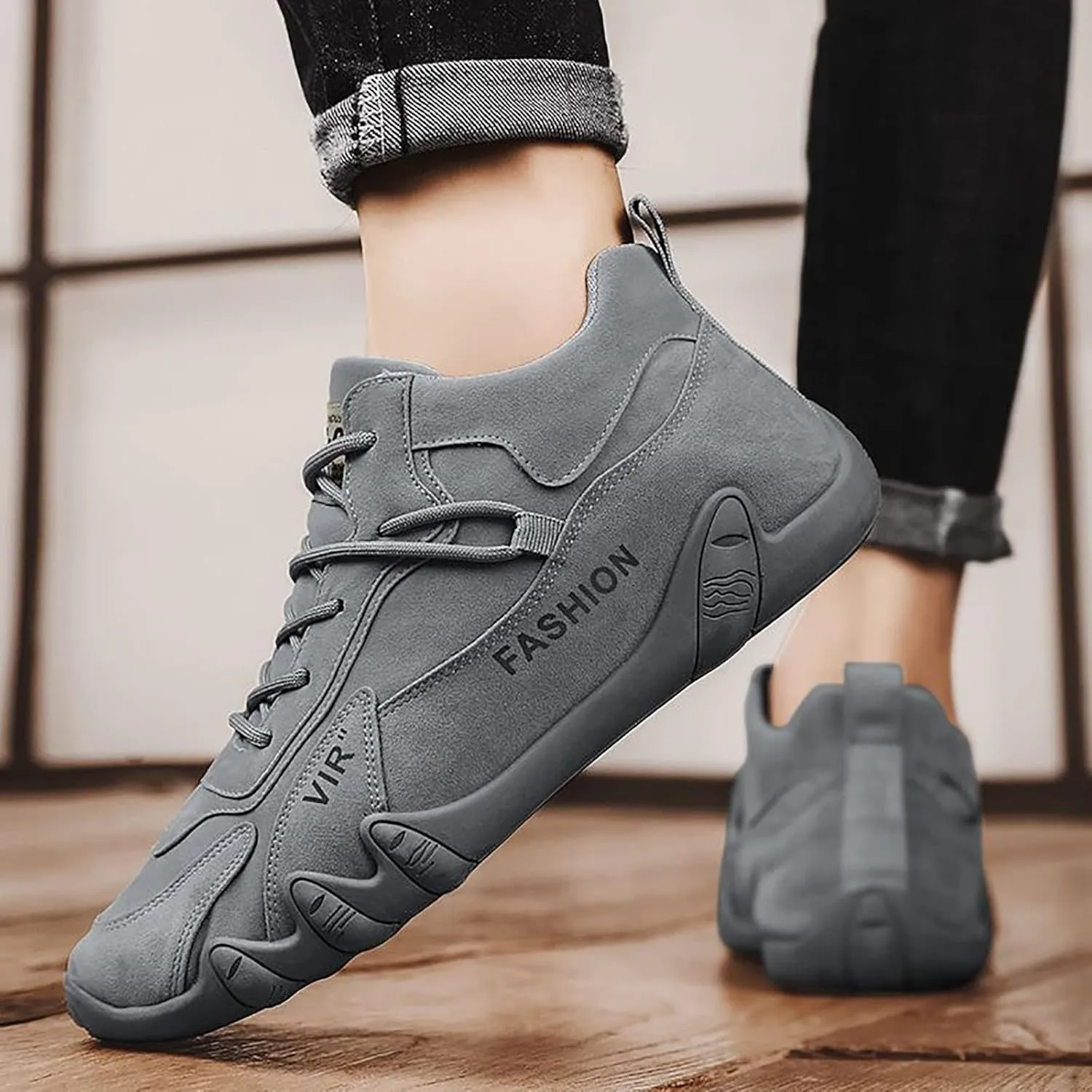 VESNIBA Sports Shoes for Men Popular Labor Work Shoes Wear High Top Board Shoes Casual Leisure Shoes Hiking Men
