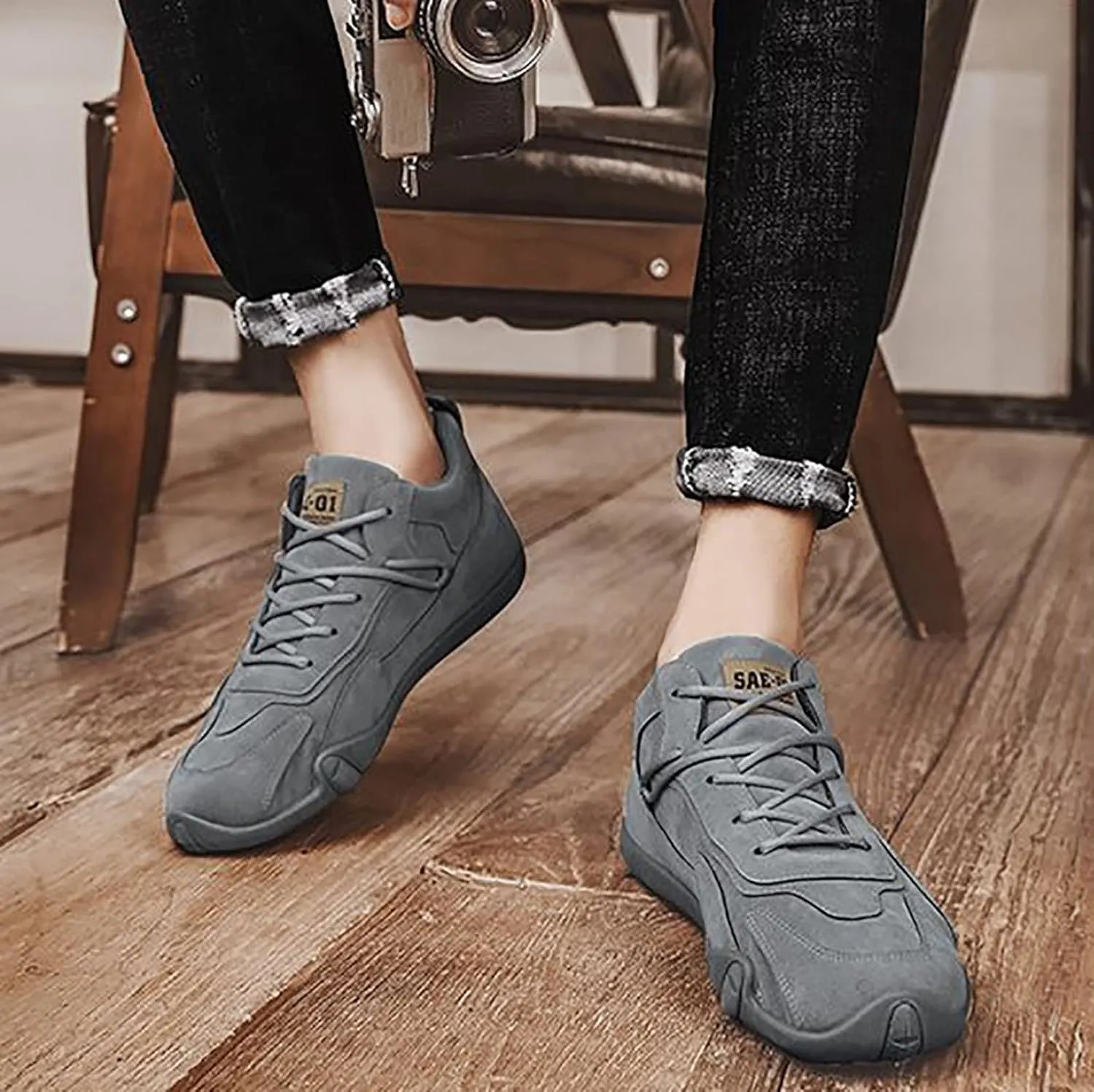 VESNIBA Sports Shoes for Men Popular Labor Work Shoes Wear High Top Board Shoes Casual Leisure Shoes Hiking Men