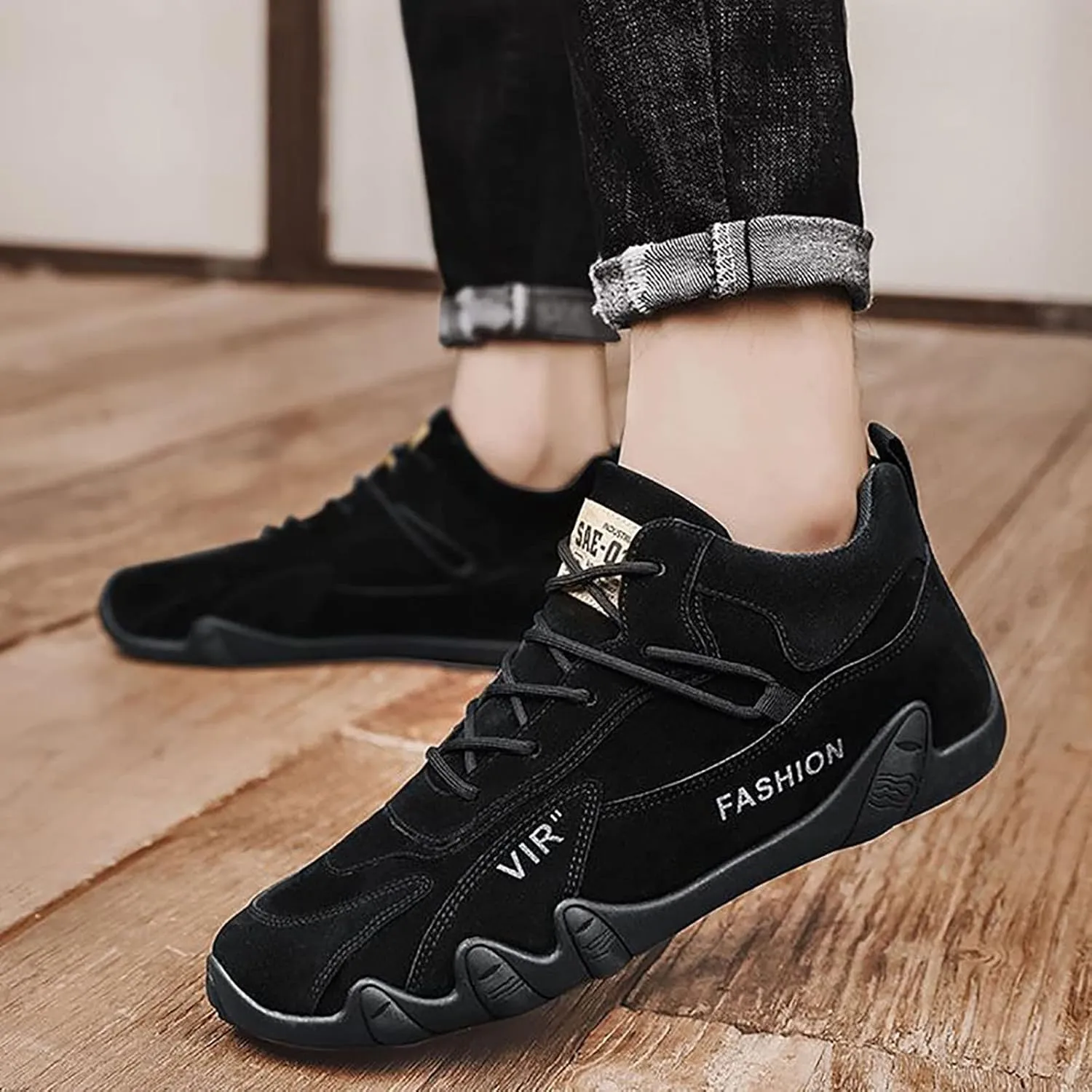 VESNIBA Sports Shoes for Men Popular Labor Work Shoes Wear High Top Board Shoes Casual Leisure Shoes Hiking Men