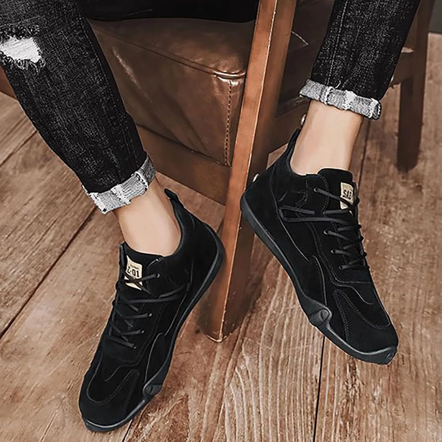 VESNIBA Sports Shoes for Men Popular Labor Work Shoes Wear High Top Board Shoes Casual Leisure Shoes Hiking Men