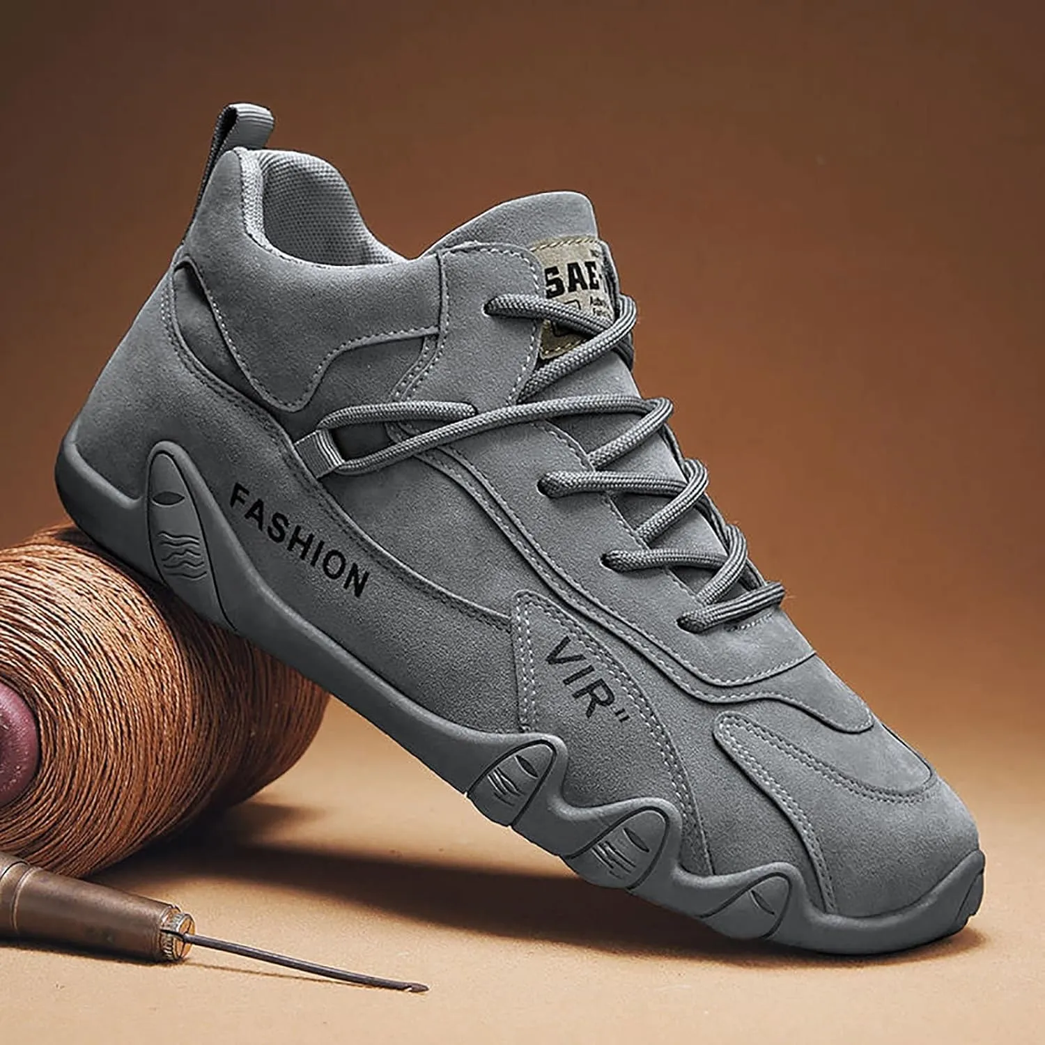 VESNIBA Sports Shoes for Men Popular Labor Work Shoes Wear High Top Board Shoes Casual Leisure Shoes Hiking Men