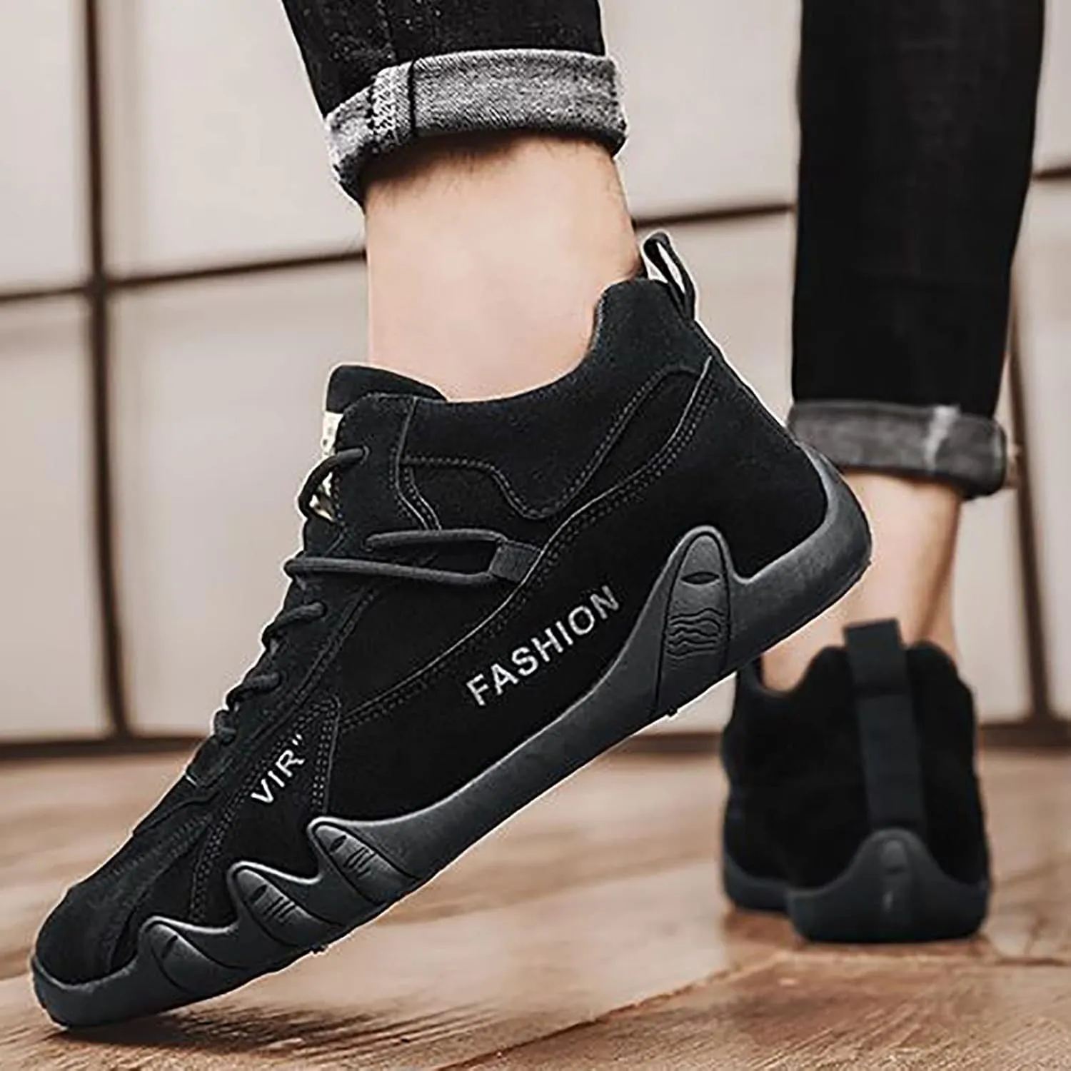 VESNIBA Sports Shoes for Men Popular Labor Work Shoes Wear High Top Board Shoes Casual Leisure Shoes Hiking Men