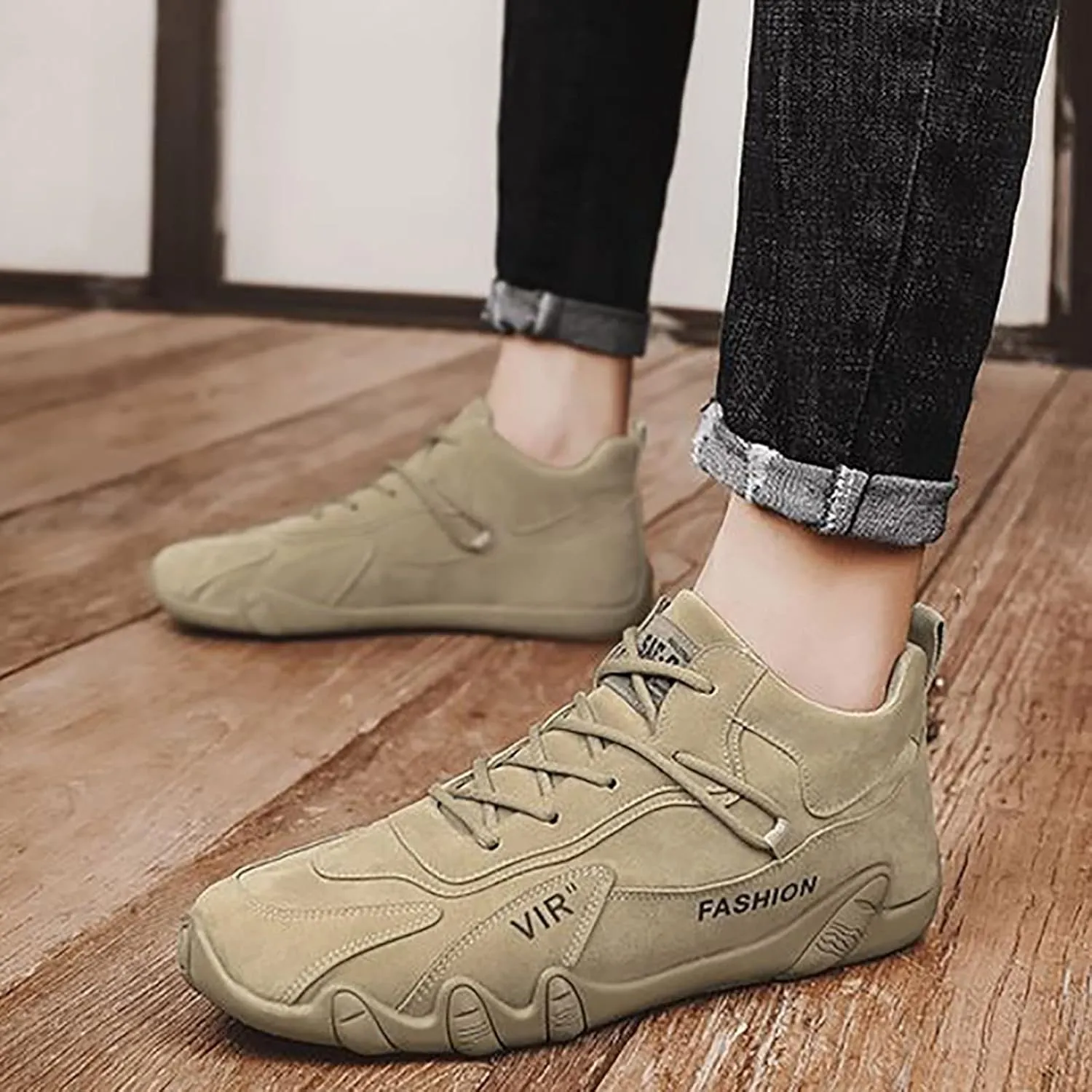 VESNIBA Sports Shoes for Men Popular Labor Work Shoes Wear High Top Board Shoes Casual Leisure Shoes Hiking Men