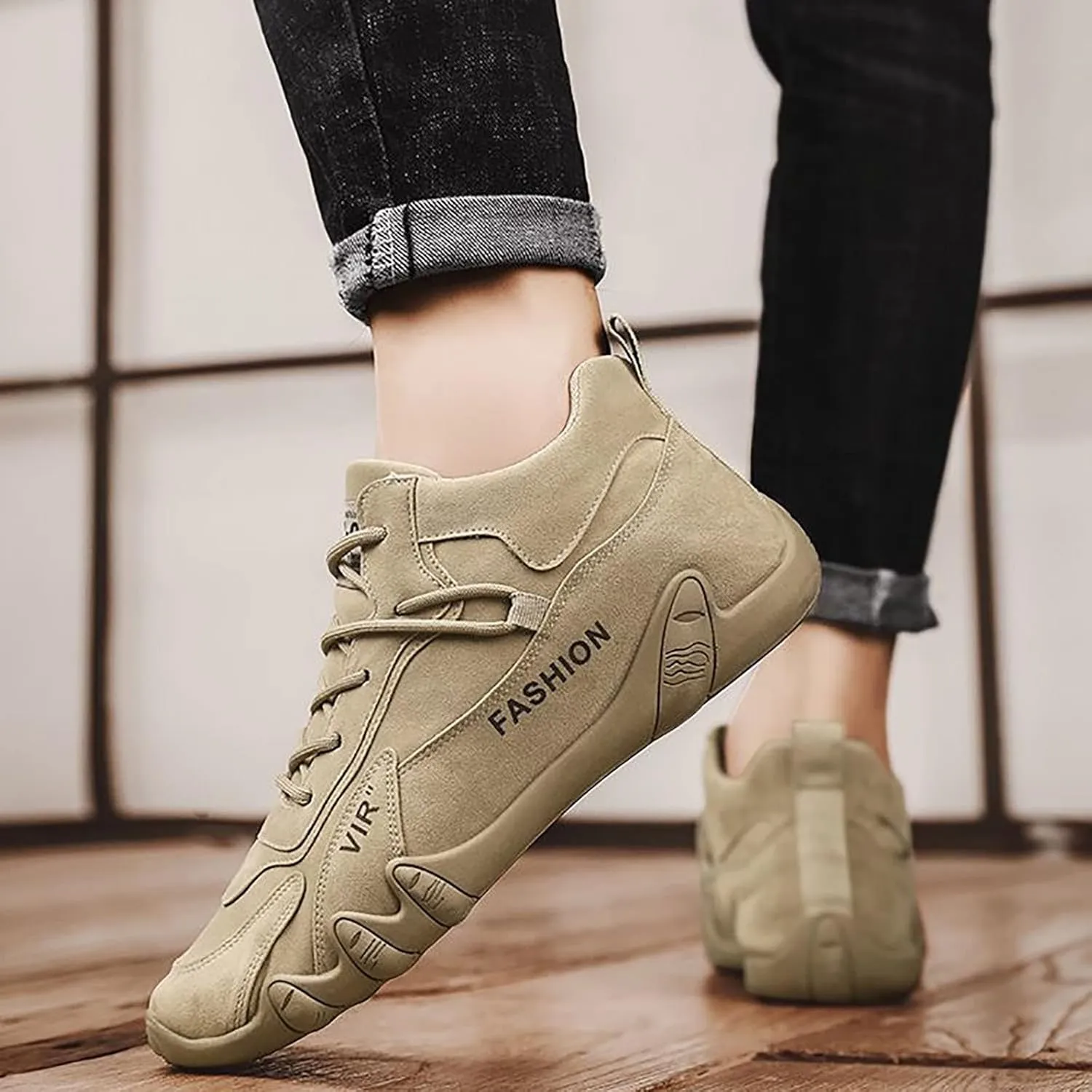VESNIBA Sports Shoes for Men Popular Labor Work Shoes Wear High Top Board Shoes Casual Leisure Shoes Hiking Men