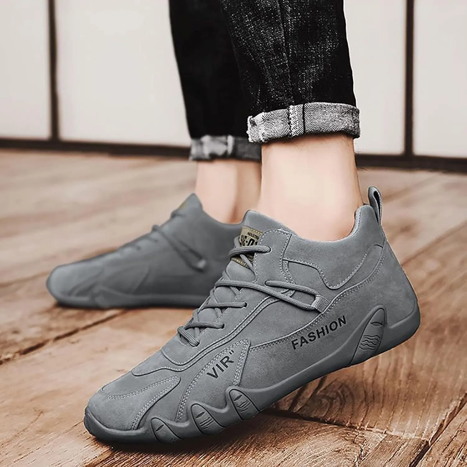 VESNIBA Sports Shoes for Men Popular Labor Work Shoes Wear High Top Board Shoes Casual Leisure Shoes Hiking Men