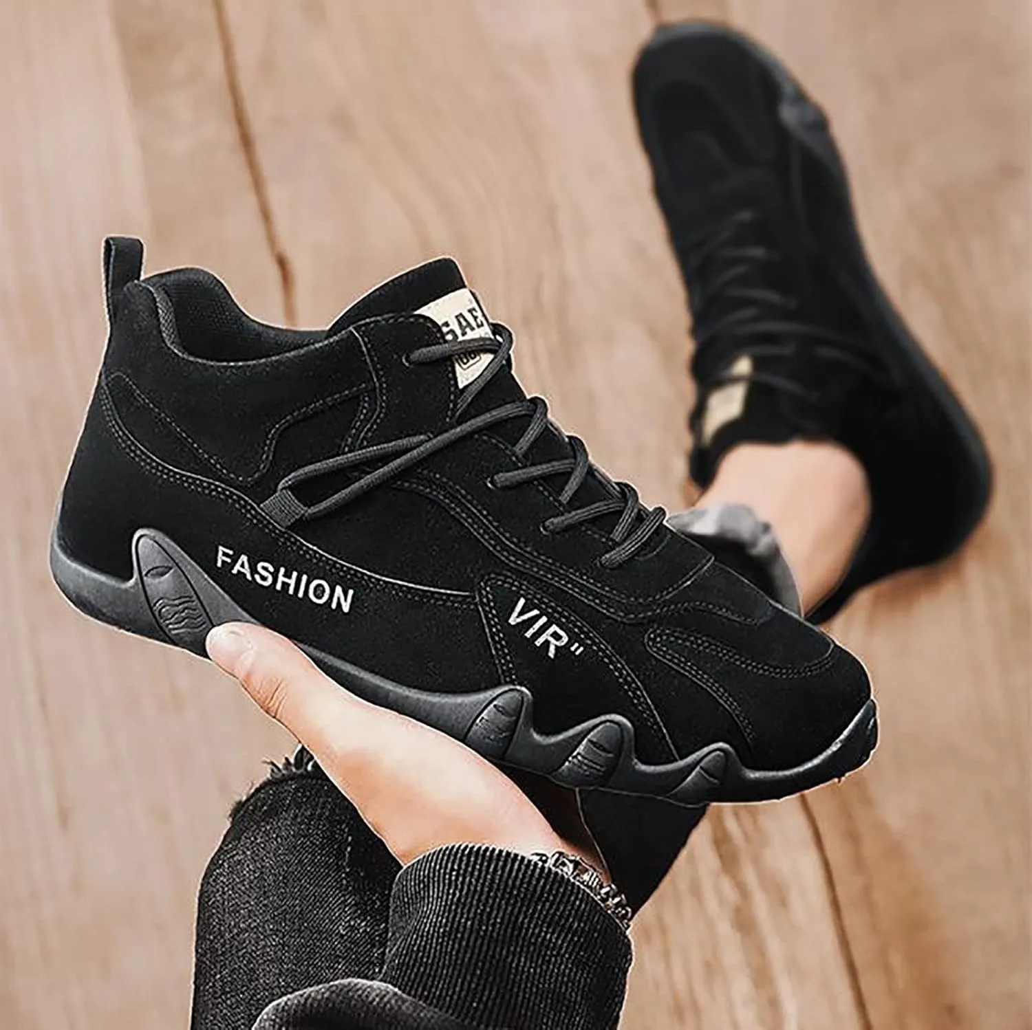 VESNIBA Sports Shoes for Men Popular Labor Work Shoes Wear High Top Board Shoes Casual Leisure Shoes Hiking Men