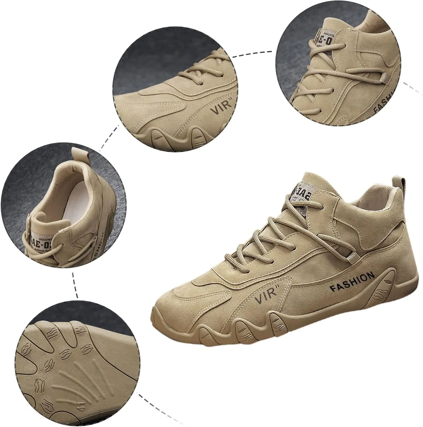 VESNIBA Sports Shoes for Men Popular Labor Work Shoes Wear High Top Board Shoes Casual Leisure Shoes Hiking Men