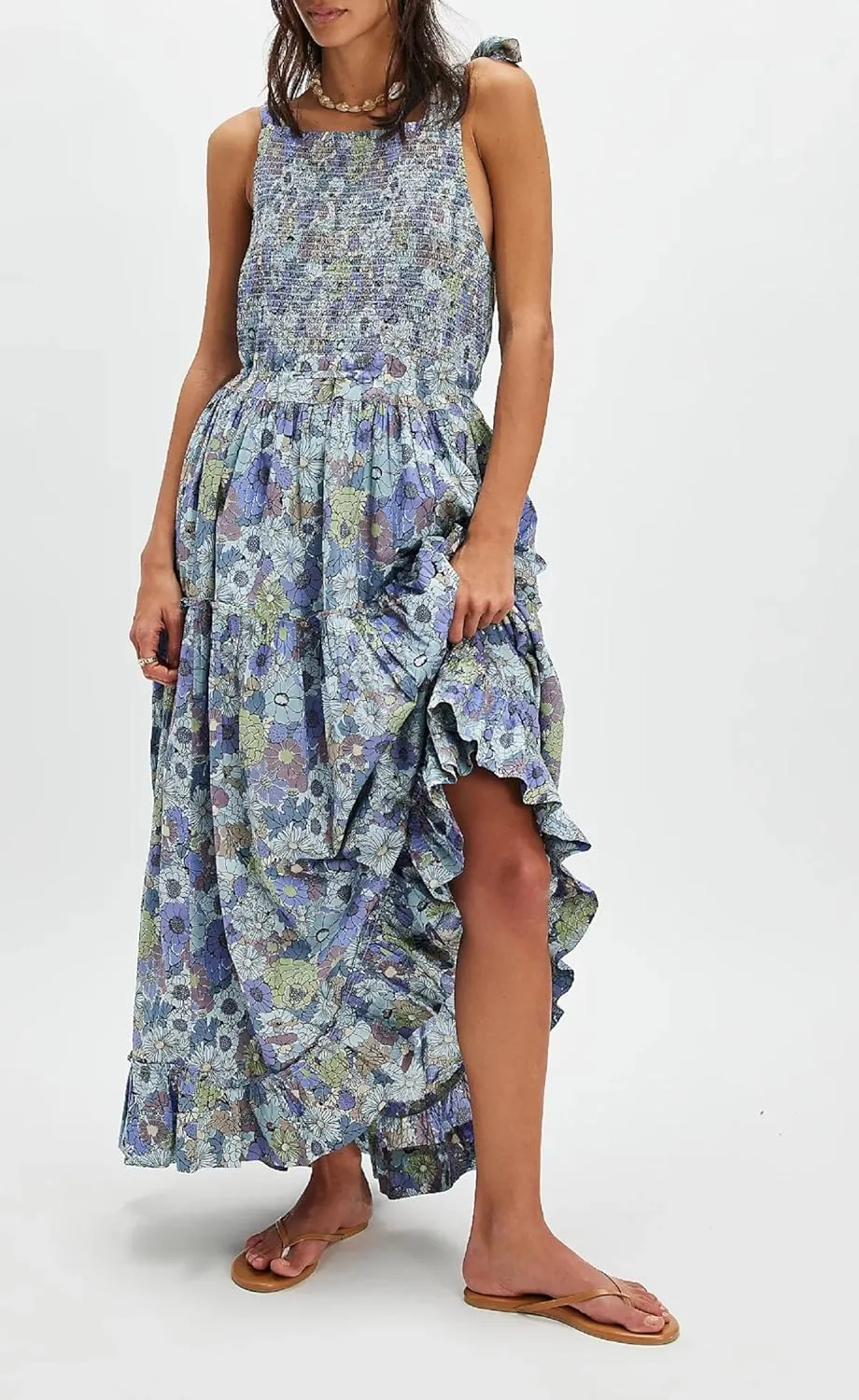 Women Boho Graffiti Cami Long Dress Graphic Spaghetti Strap Flowy Swing Maxi Dress Colorful A Line Sundress