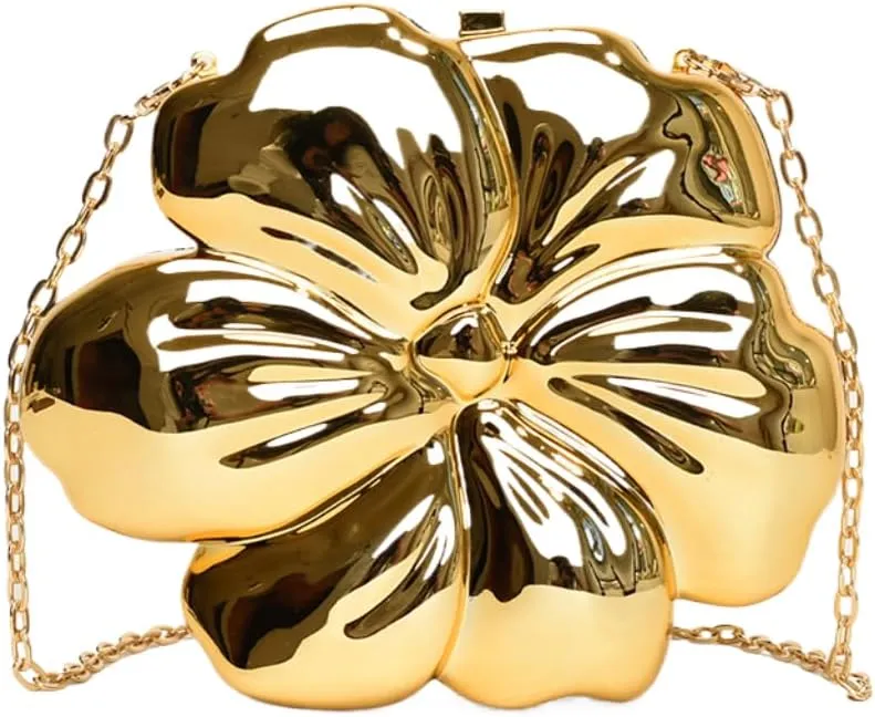 Women Cute Floral Clutch Purse Lovely Acrylic Evening Bag Fashion Circle Crossbody Bag for Shopping Sea Beach