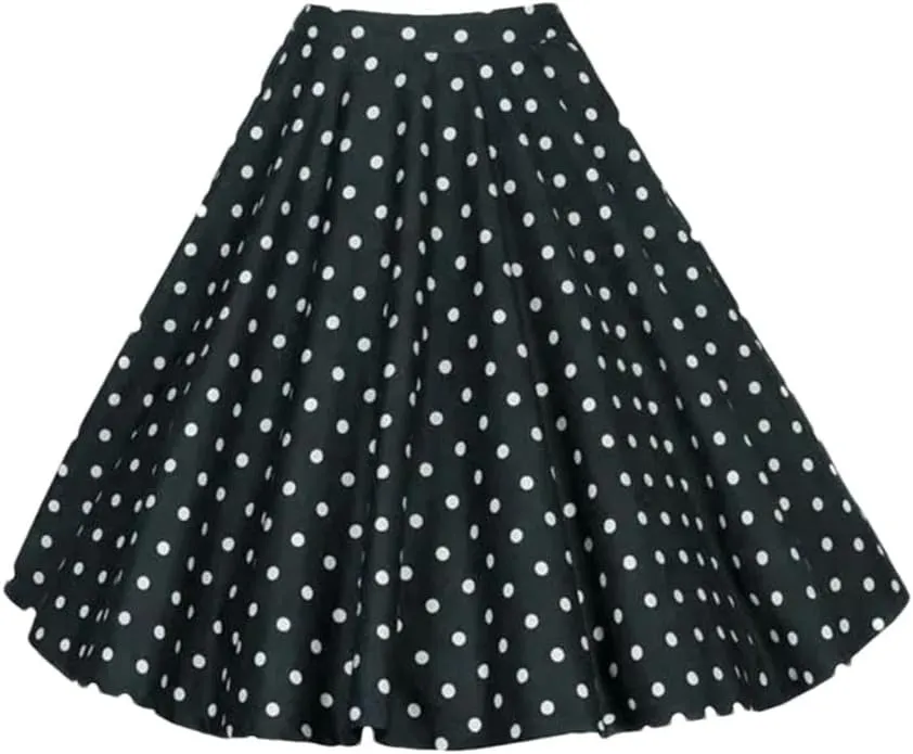 Women Elegant Flower Print Skirts Floral Pleated Black Red Pin Up High Waist Vintage Skirt