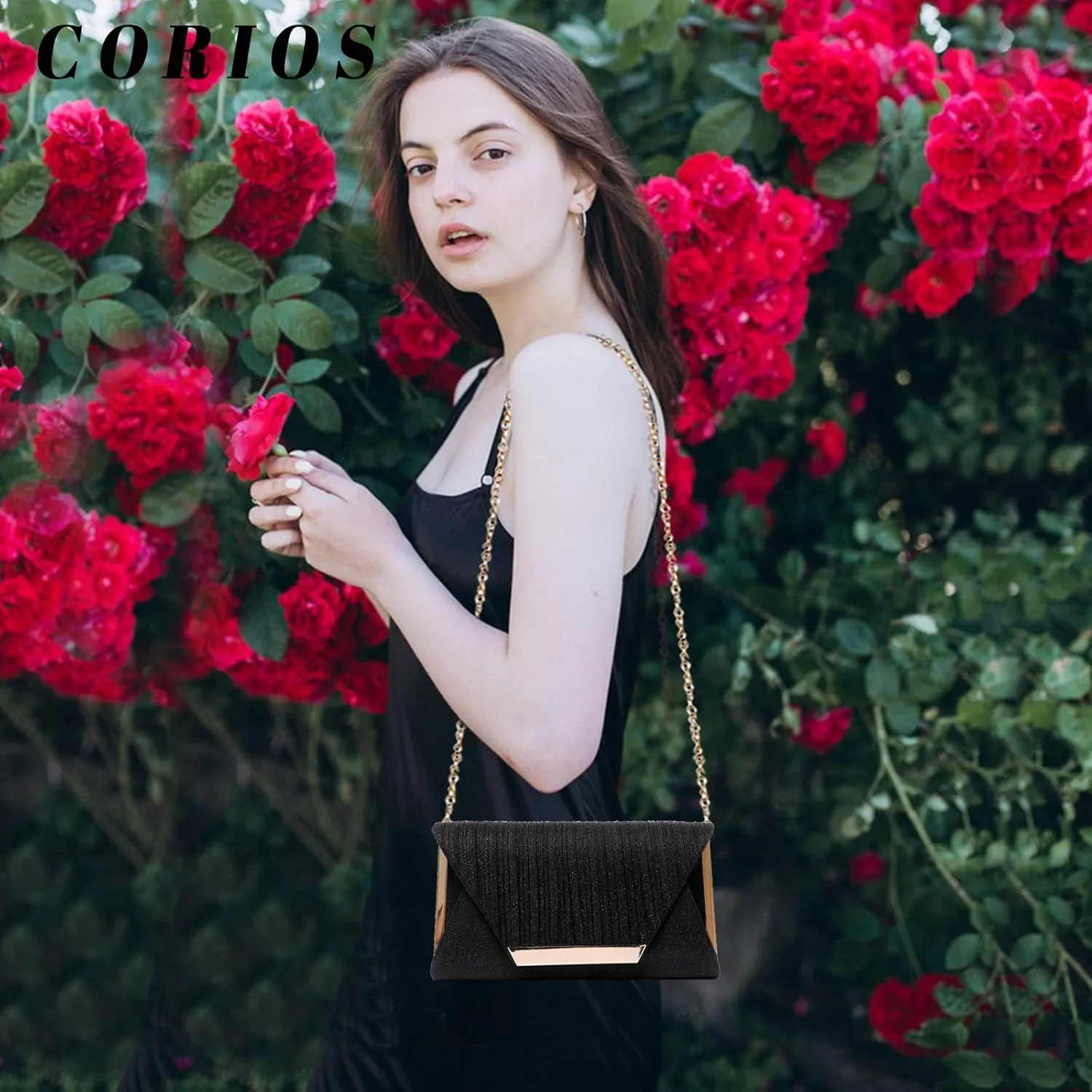 Women Envelope Evening Bag Glitter Sequins Clutch Bag Bridal Wedding Purse Sparkly Shoulder Bag Shiny Handbag